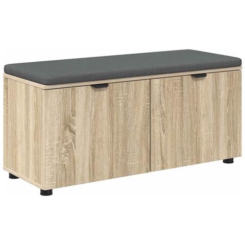 Panca per ingresso con cuscino Rovere Sonoma 100 x 38 x 46 cm - Foto 1