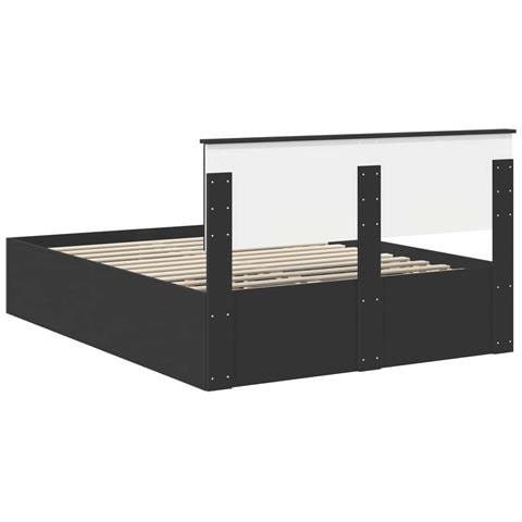Struttura del letto Nero 150 x 200 cm Legno multistrato - Foto 9