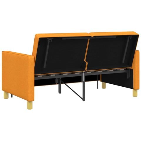 Divano Letto Estraibile Giallo Scuro Tessuto - Foto 9