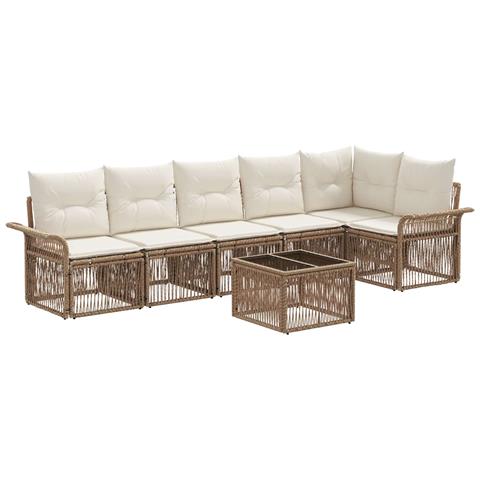 Set Divano da Giardino 7 pcs Beige polyrattan - Foto 1