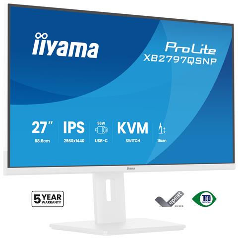 ProLite XB2797QSNP-W1 27" IPS LCD Monitor PC 68,6 cm (27") 2560 x 1440 Pixel Quad HD Bianco - Foto 1