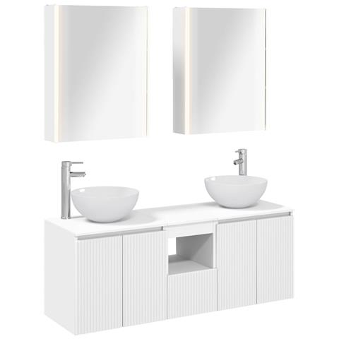 Set di Armadi da Bagno 5 pcs Bianco 53 x 15,5 x 70 cm - Foto 1