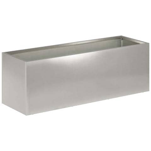 Vaso da giardino Argento 40 x 20 x 20 cm Acciaio Inox - Foto 1