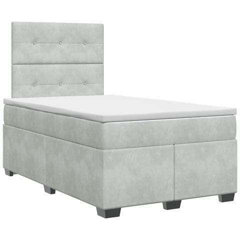 Letto box spring con materasso Grigio Chiaro 120 x 190 cm - Foto 1