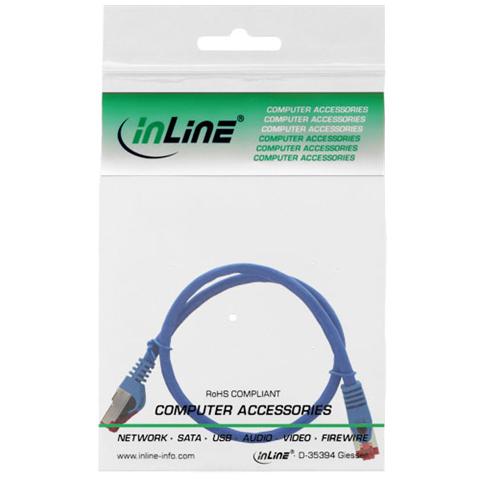 cavo patch per rete dati lan cat. 6, 2x rj45, doppia schermatura sftp (pimf) , halogenfree, colore blu, 0,25m - Foto 2