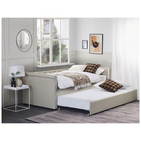 Letto Da Giorno In Tessuto Beige 90x200cm Libourne - Foto 28