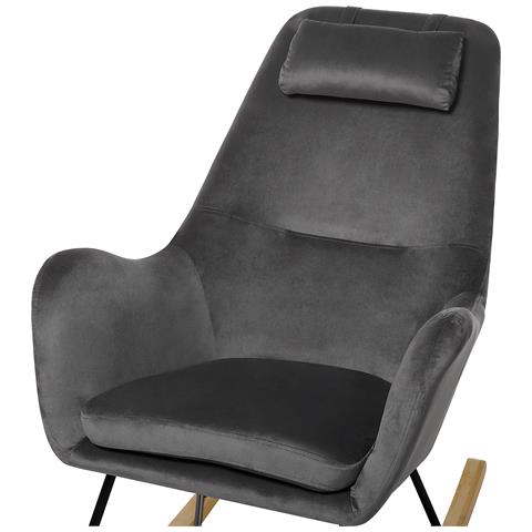 Sedia A Dondolo In Tessuto Grigio Scuro Arrie - Foto 20