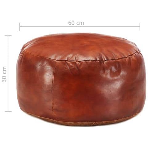 Pouf Tanno 60x30 Cm In Vera Pelle Di Capra - Foto 2