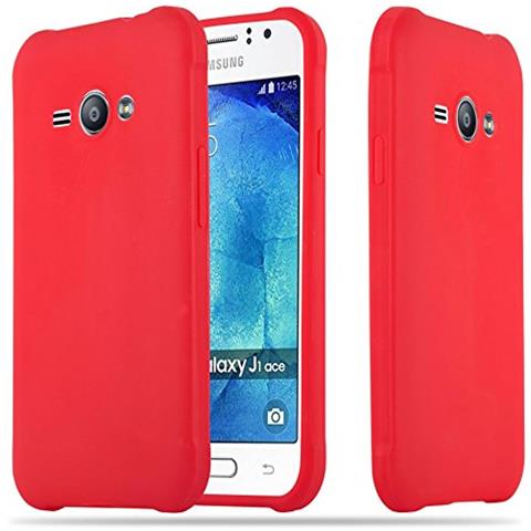 Custodia Compatibile Con Samsung Galaxy J1 Ace In Candy Rosso - Coperchio Protettivo In Silicone Tpu Flessibile - Foto 1