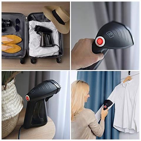 Handig Stiratore Verticale A Vapore Ferro Da Stiro Professionale Capacitã 260 Ml Potenza 1500w Vapore Forte 30g Al Minuto Con Spazzola Per Tessuti Piã¹ Spessi, Nero - Foto 6