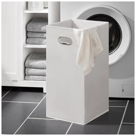 Mobile Porta Biancheria Per Bagno Con Cesto Armadietto Da Bagno Con Portabiancheria Bianco 60x37x86cm Bzr105-w - Foto 5