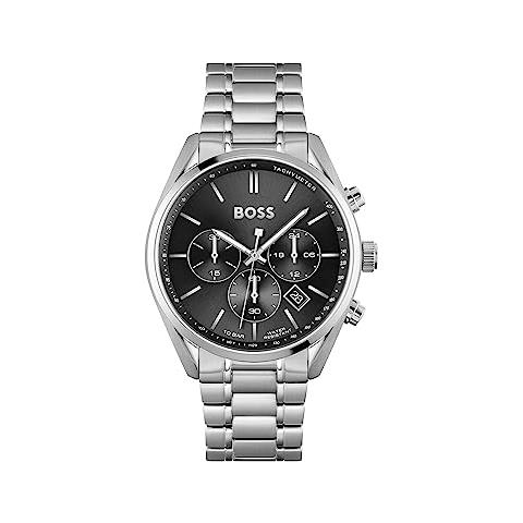 Orologio Con Cronografo Al Quarzo Da Uomo Collezione Champion Con Cinturino In Acciaio Inossidabile O Pelle, Stainless Steel, Nero (black) - Foto 1