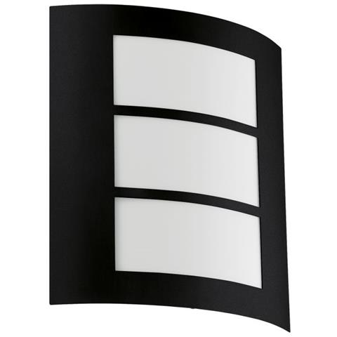 Applique Contemporanea Da Esterno City 1 Luce Acciaio Zincato Nero 3 Pannelli - Foto 1