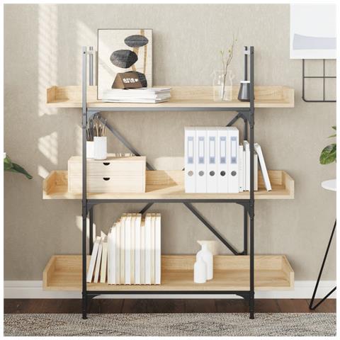 Libreria 3 Ripiani Rovere Sonoma 100x33x108,5 Legno Multistrato - Foto 3