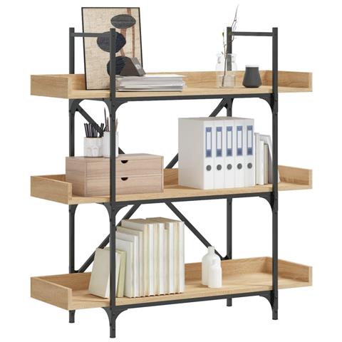 Libreria 3 Ripiani Rovere Sonoma 100x33x108,5 Legno Multistrato - Foto 1