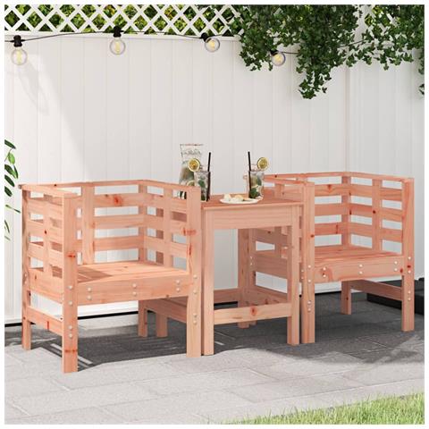 Sedie Da Giardino 2pz 61,5x53x71 Cm Legno Massello Di Douglas - Foto 1