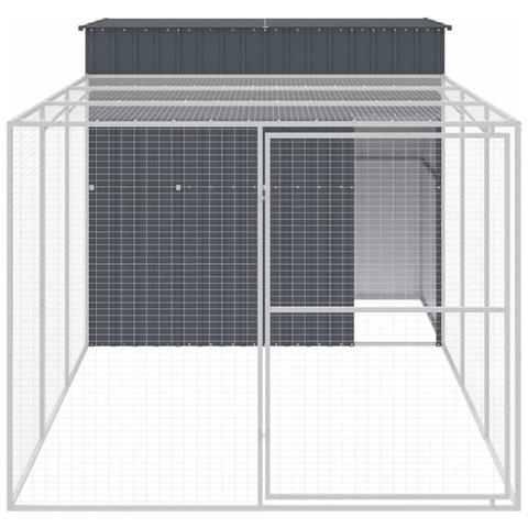 Casetta Cani Con Corsa Antracite 214x457x181 Cm Acciaio Zincato - Foto 2