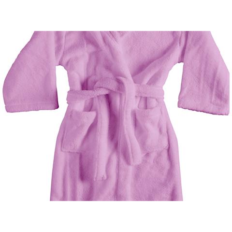 Accappatoio Con Cappuccio In Morbida Spugna Mod. Sophie Tinta Unita Vari Colori L Lilla - Foto 2