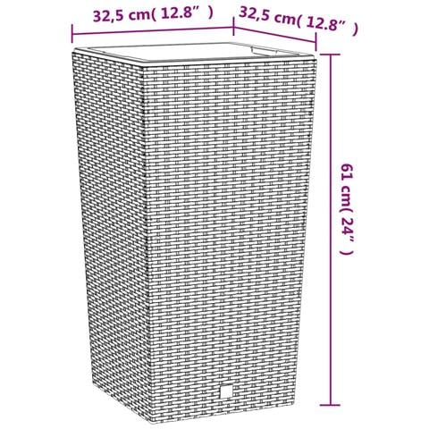 Fioriera Con Interno Rimovibile Marrone 21 / 49 L Pp Rattan - Foto 6