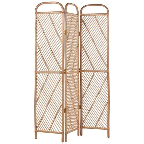 Paravento 3 Pannelli Rattan Naturale 106 X 180 Cm Cosenza - Foto 8