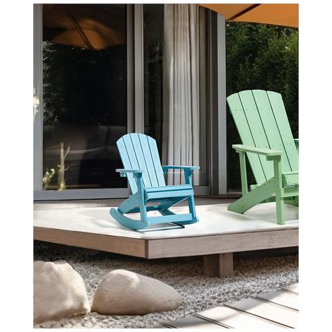Sedia A Dondolo Per Bambini Azzurro Adirondack - Foto 1