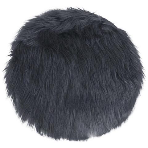 Pouf Lambskin - Grigio - Poliestere - 35x35x6,5 Cm - Foto 1