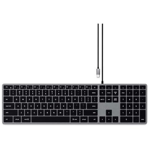 Tastiera Slim W3 Cablata Usb-c Qwerty Retroilluminata Con Tastierino, Grigio - Foto 1