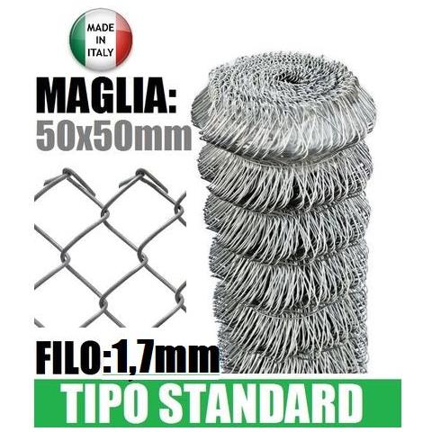 Rete Per Recinzioni Animali Zincata Con Maglia 50x50 Sciolta Romboidale Rotolo 25mt. Filo Ø1,8 - 100cm - Foto 2