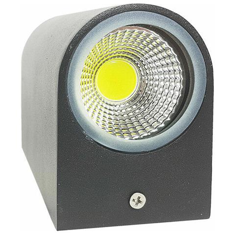 Applique Doppio Led 10w Nero Lampada Luce Fredda Parete Up Down Faretto Esterno - Foto 2