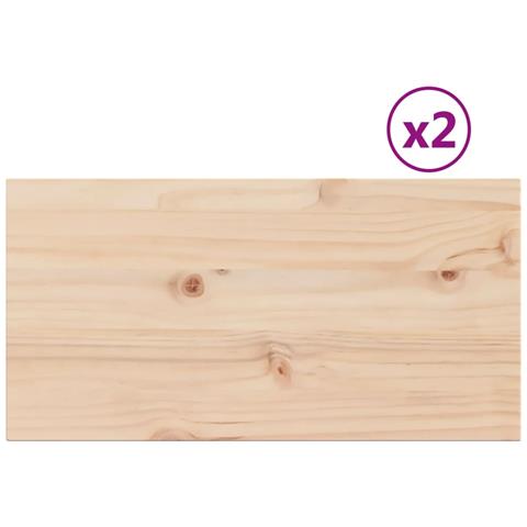 Piani Tavolo 2 Pz 60x30x2,5 Cm Rettangolare Legno Massello Pino - Foto 2