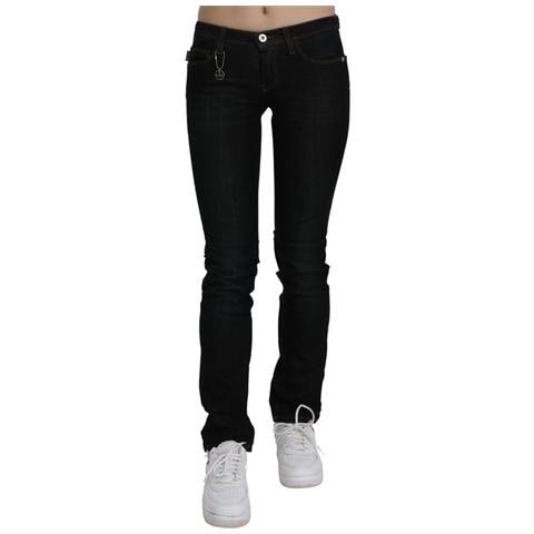 Jeans Skinny In Cotone Denim Nero A Vita Media - W24 - Foto 1