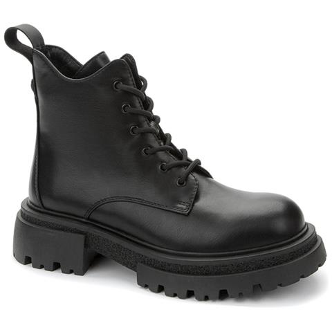 Black Casual Closed Booties Stivaletti Sintetico E Tessile Scarpe Donna Nero Eu 36, 938021/01-02 - Foto 1