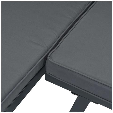 Set Panche Giardino Cuscini 3pz Nere Acciaio Verniciato Polvere - Foto 2