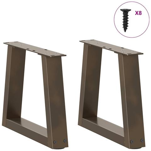 Gambe Per Tavolo Pranzo A V 2pz Naturale 30x(30-31,3)cm Acciaio - Foto 3