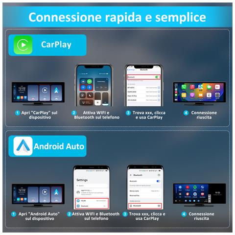 Carplay Auto, 10.25 Pollici Wireless Carplay Android Auto Con Telecamera Per La Retromarcia 1080p E Scheda Micro Sd Da 64 Gb - Foto 7