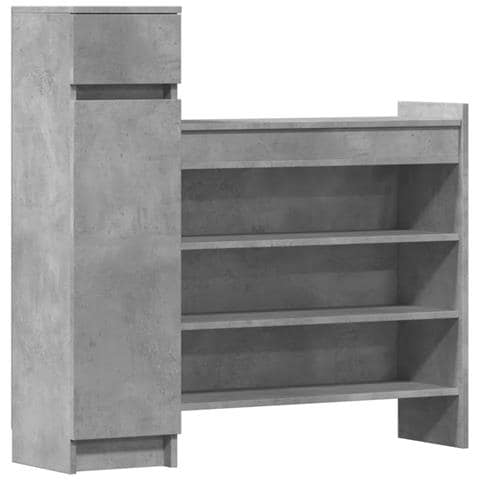 Lusso Casadino -  Scarpiera Grigio Cemento 100,5x28x100 Cm In Legno Multistrato - Foto 1