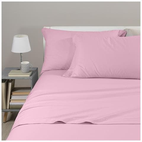 Completo Lenzuola In Flanella Colore Rosa Misura Piazza E Mezza - Foto 1