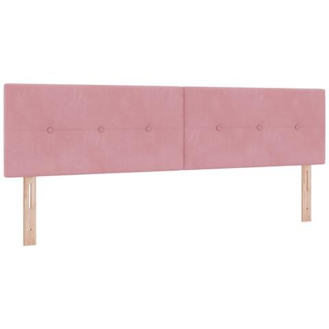 Testiera Button Tufted Pink 180 cm in Velluto - Foto 1