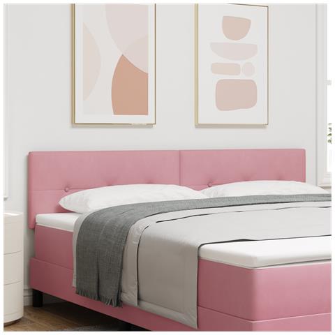 Testiera Button Tufted Pink 180 cm in Velluto - Foto 2
