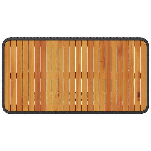 Set da Pranzo da Giardino 4 Pezzi con Cuscini Nero Polyrattan Acacia - Foto 9