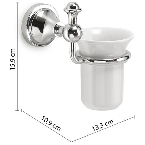 Portaspazzolini Da Muro In Acciaio Inox E Cromall Nv10 Serie Nevis Cromato - Foto 2