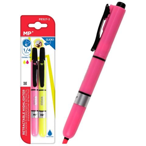 Set Marcatore Fluorescente Ritraibile 2 Uds. Giallo E Rosa. - Foto 1