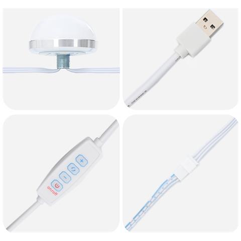 Tavolo da trucco a parete con luci LED in rovere Sonoma - Foto 9