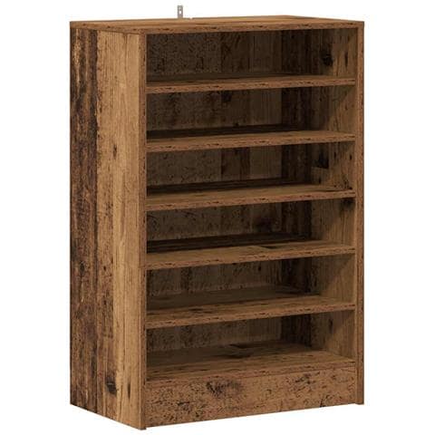 Scarpiera Legno Antico 60x35x92 cm in Legno Multistrato - Foto 1