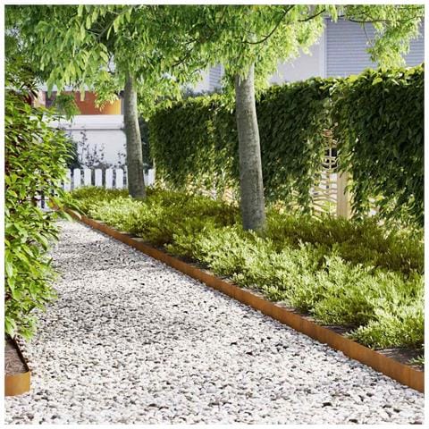 Bordure per prato 50 pcs Marrone 100 x 0.5 x 15 cm - Foto 2