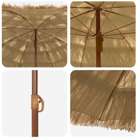 Ombrellone da Spiaggia Marrone Ø 160 x 196 cm Acciaio - Foto 2