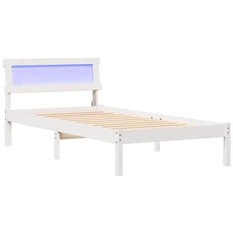 Struttura del letto Bianco 90 x 200 cm Legno di pino massello - Foto 1