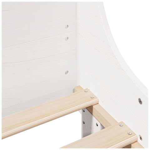 Letto senza Materasso Bianco 120x200 cm Legno Massello di Pino - Foto 9