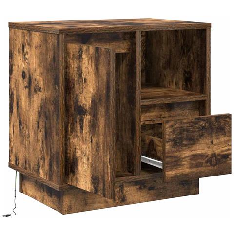 Armadio da Notte con 2 pcs Rovere fumo 50 x 34.5 x 50 cm. - Foto 6