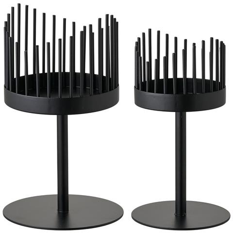 Portacandela Hn27 - Nero - Metallo - 11x11x18 Cm - Foto 1